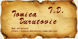 Tomica Durutović vizit kartica